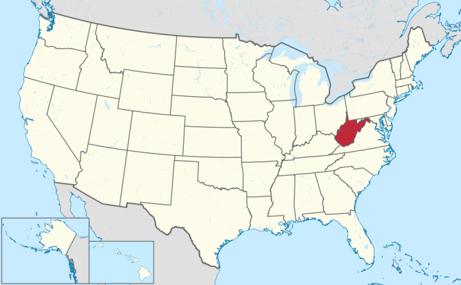 Map of West Virginia